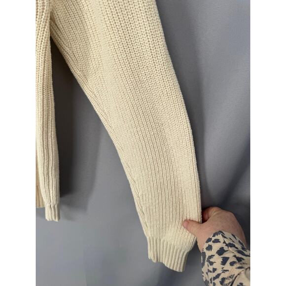 BLDWN Sweater Mens Medium White Minnelli Wool Cotton Chunky Knit Crewneck - Picture 5 of 12